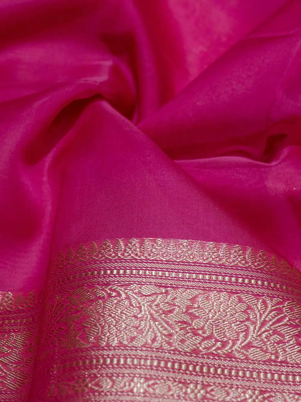 Handwoven Pink Banarasi Organza Saree