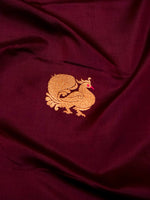 Handwoven Maroon Banarasi Katan Silk Saree