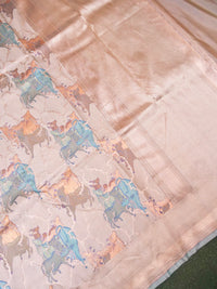 Handwoven Grey Banarasi Katan Silk Saree