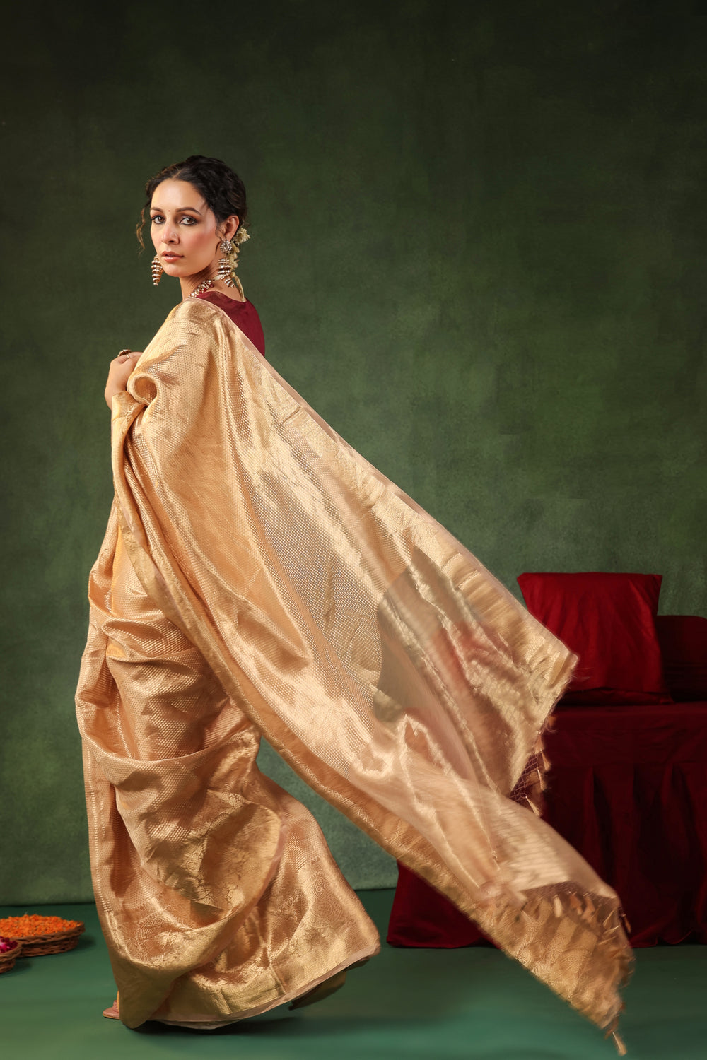 Jashn | Handwoven Golden Banarasi Tissue Silk Saree