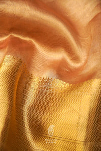 Handwoven Banarsi Pearl Gold Kora Silk Saree