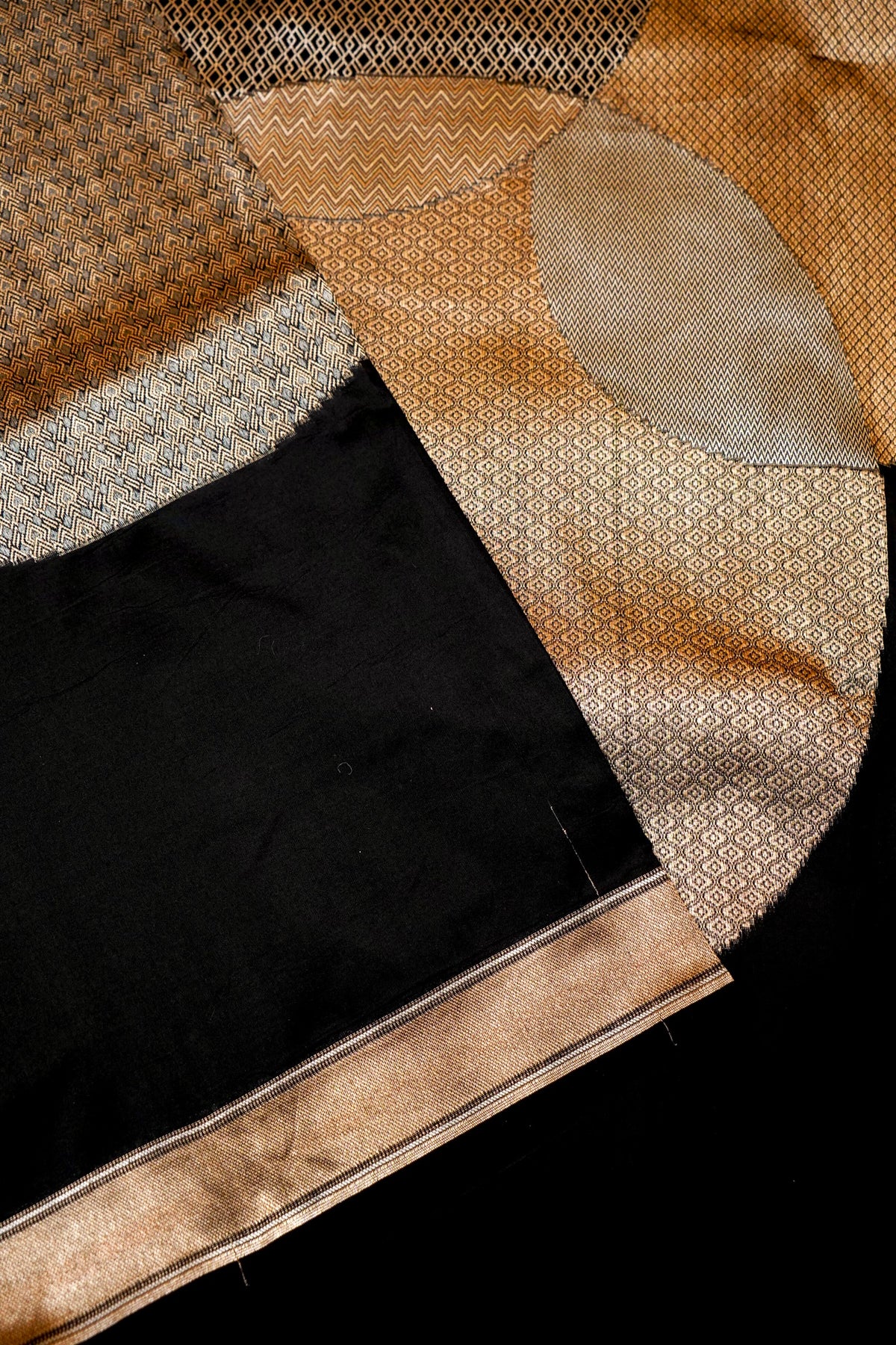 Handwoven Black Banarasi Katan Silk Saree