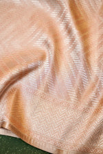 Handwoven Pastel Peach Banarasi Katan Silk Saree