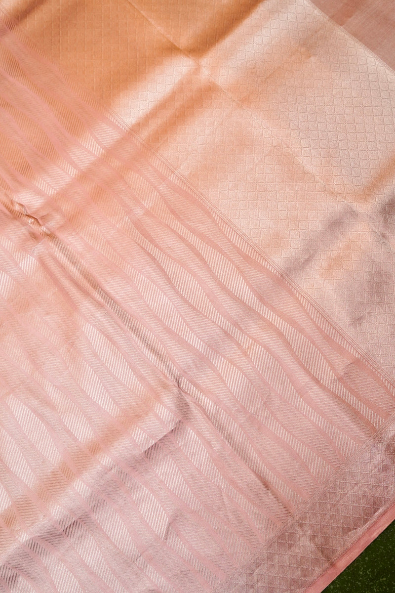 Handwoven Pastel Pink Banarasi Katan Silk Saree