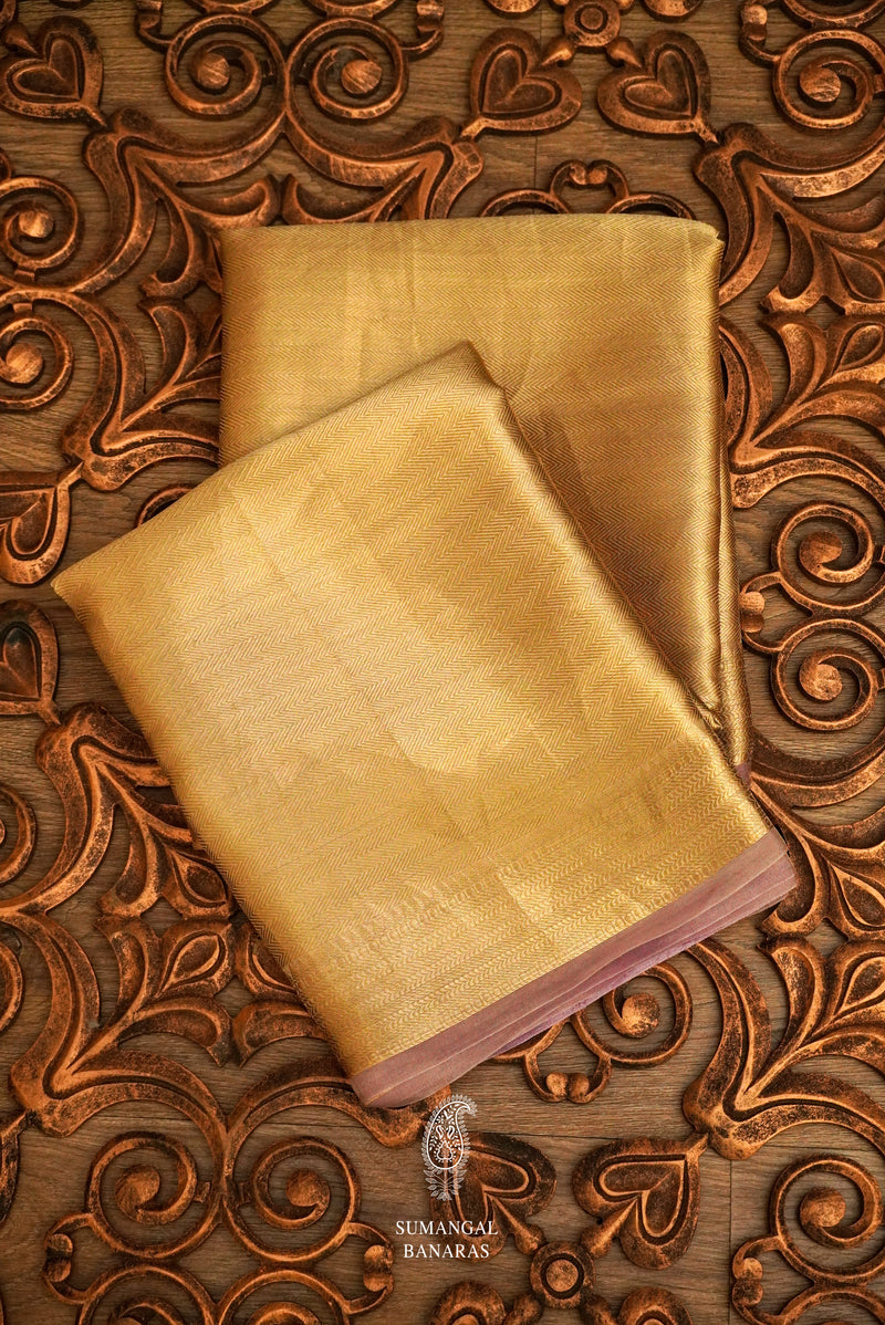 Handwoven Banarsi Molten Gold Tissue Silk Saree