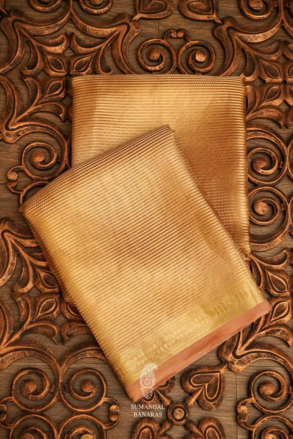Handwoven Banarsi Tuba Gold Tissue Silk Saree