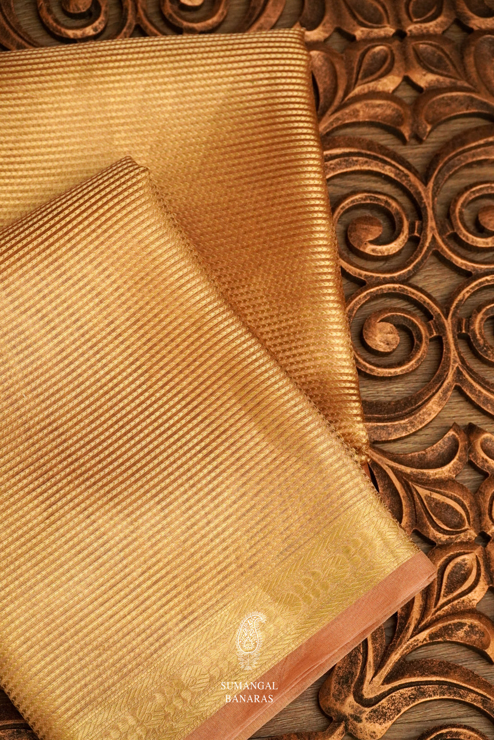 Handwoven Banarsi Tuba Gold Tissue Silk Saree