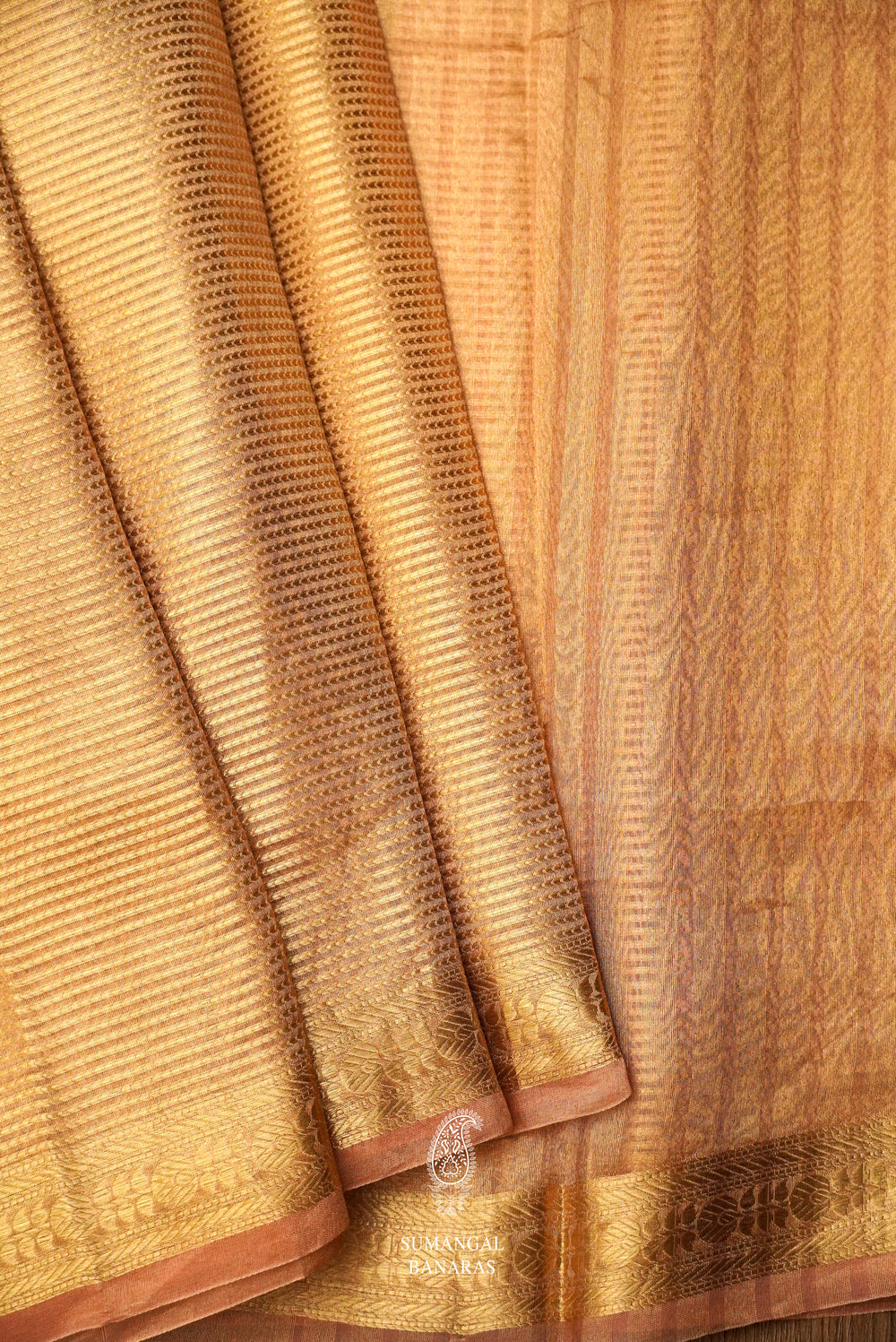 Handwoven Banarsi Tuba Gold Tissue Silk Saree