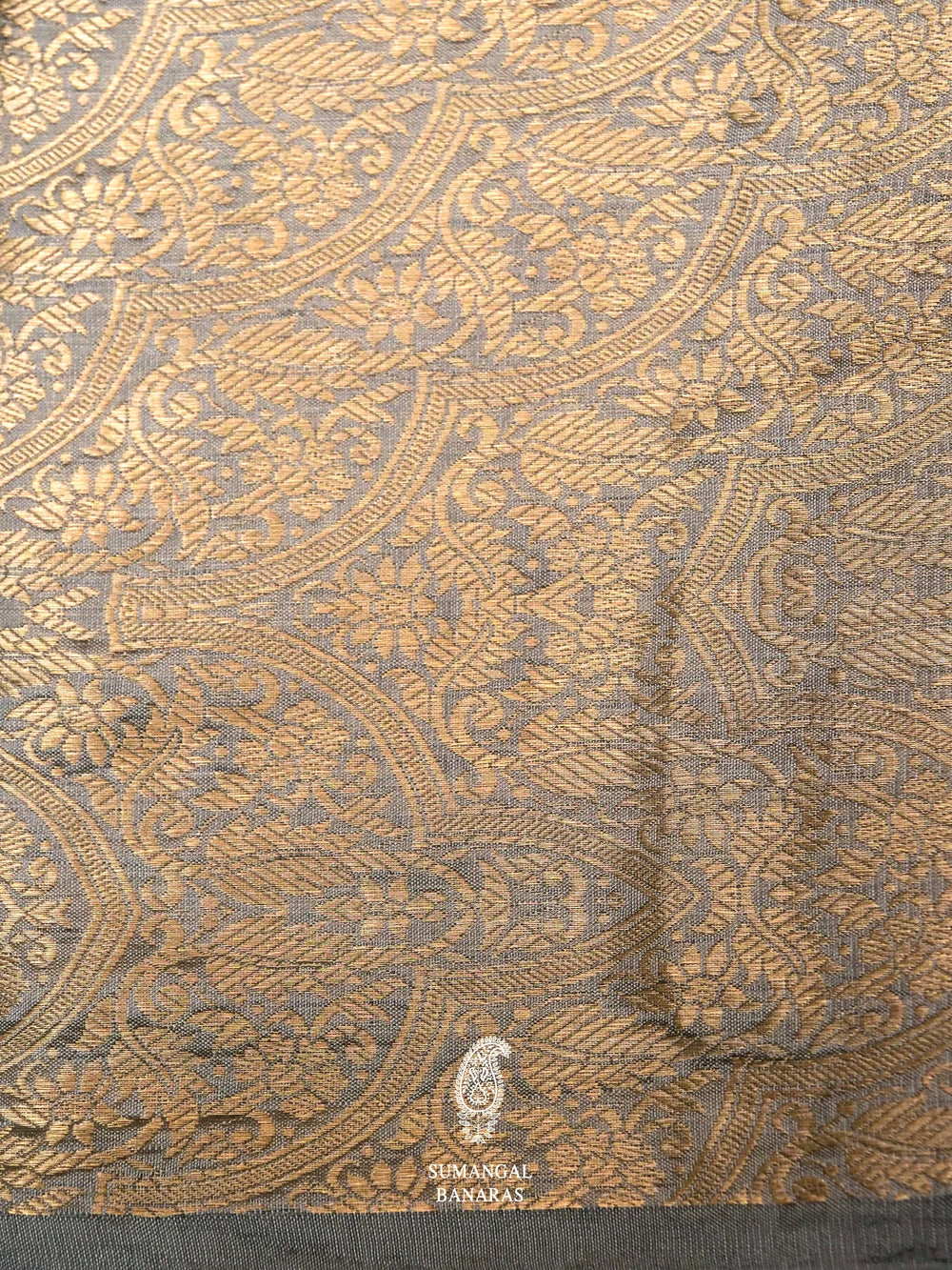 Handwoven Banarasi Grey Tissue Saree