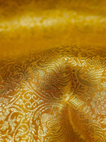 Handwoven Mustard Banarasi Mashru Silk Saree