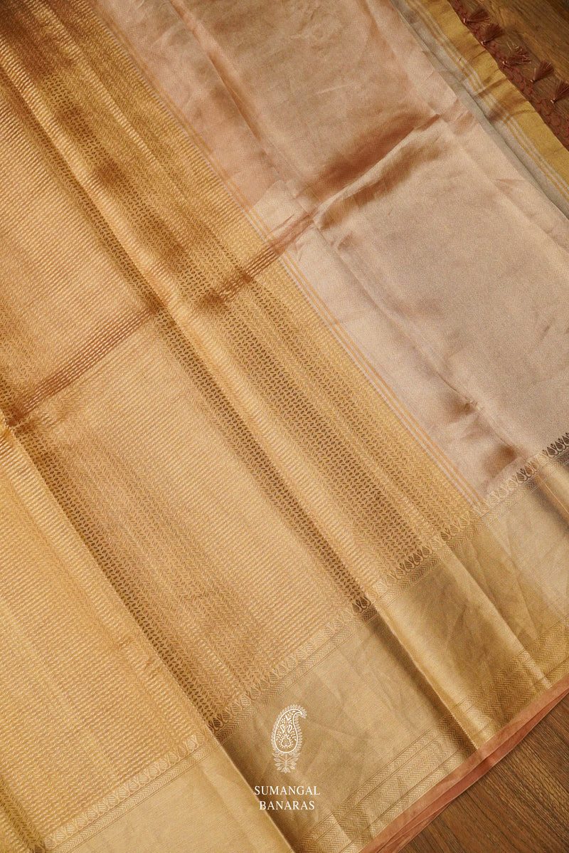 Handwoven Banarsi Shine Gold Tissue Silk Saree