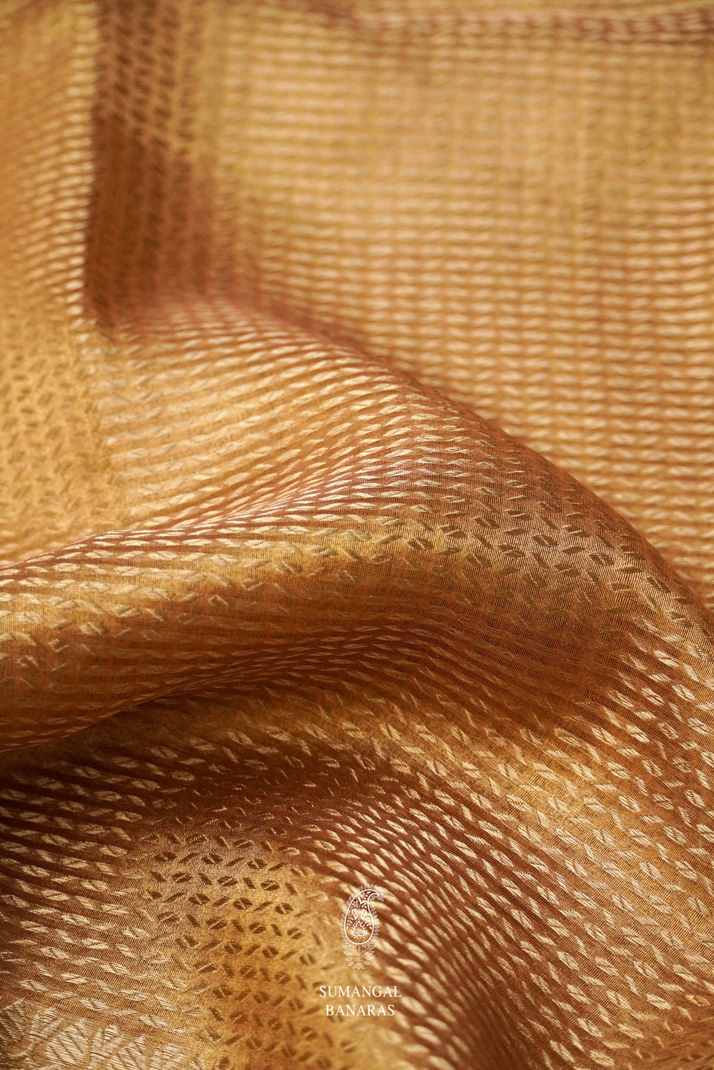 Handwoven Banarsi Shine Gold Tissue Silk Saree