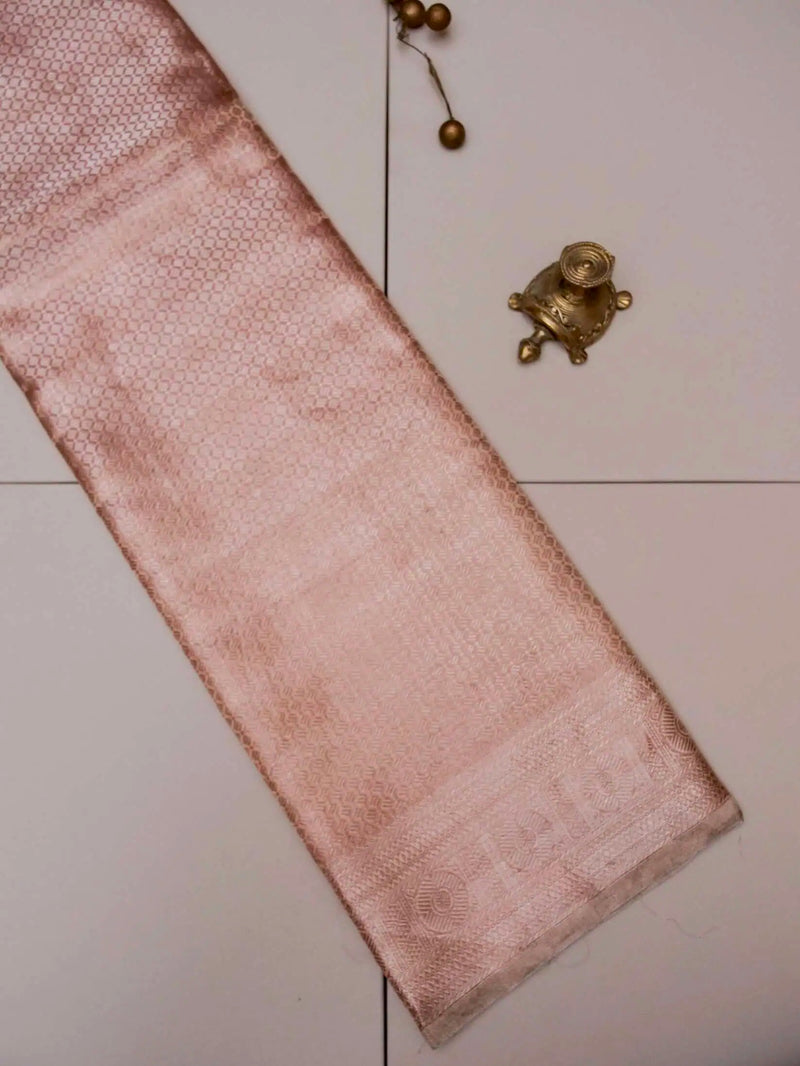 Handwoven Banarasi  Brown Tissue Silk Saree