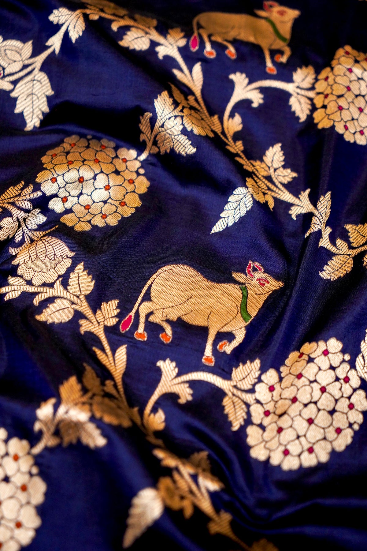 Handwoven Royal Blue Banarasi Katan Soft Silk Saree