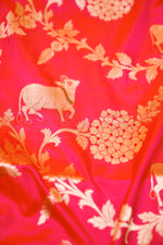 Handwoven Reddish Pink Banarasi Katan Soft Silk Saree