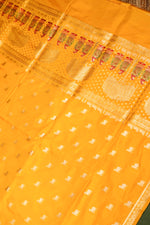 Handwoven Yellow Banarasi Katan Silk Saree