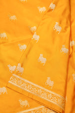 Handwoven Yellow Banarasi Katan Silk Saree