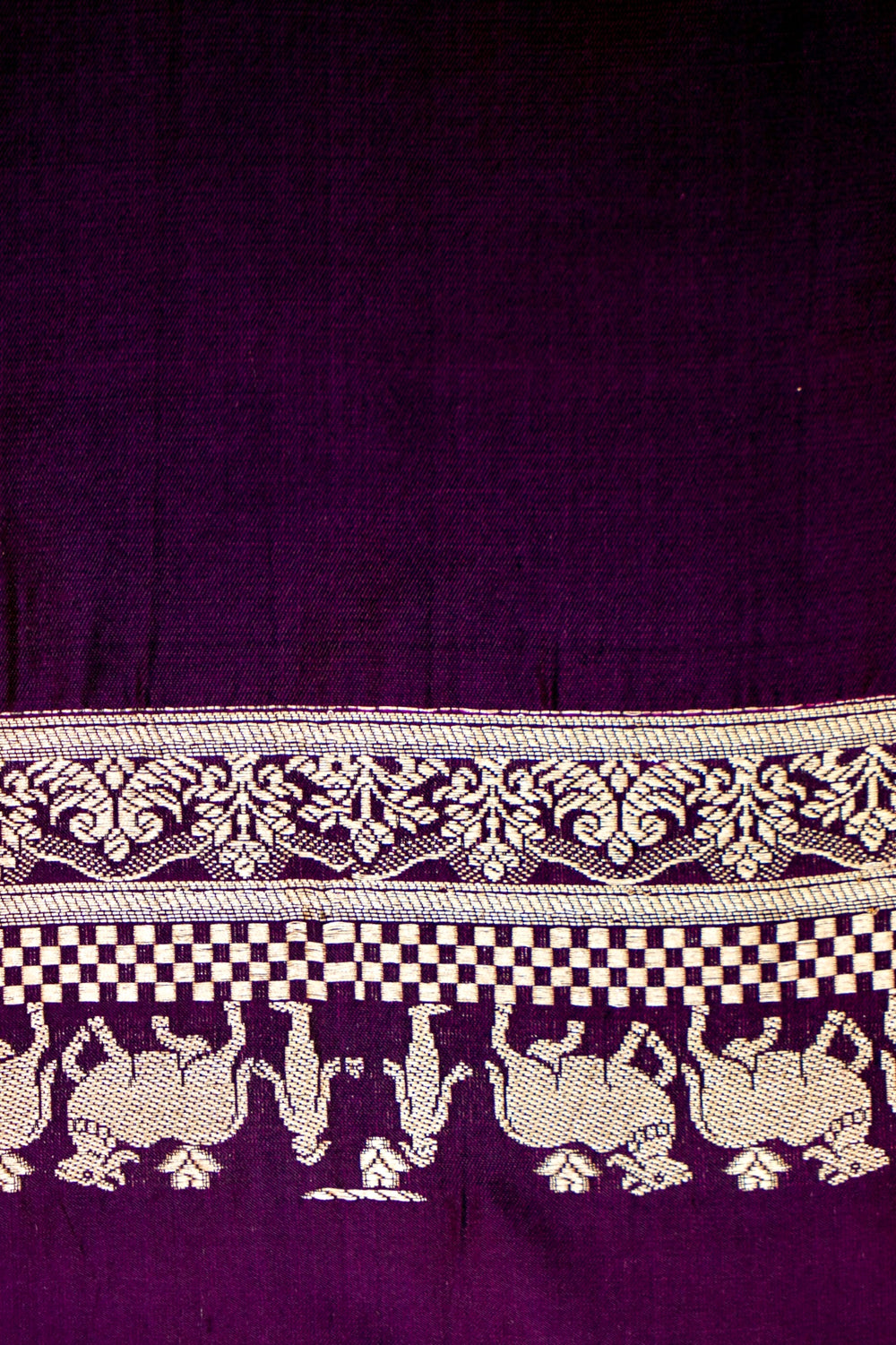 Handwoven Dark Purple Banarasi Katan Silk Saree