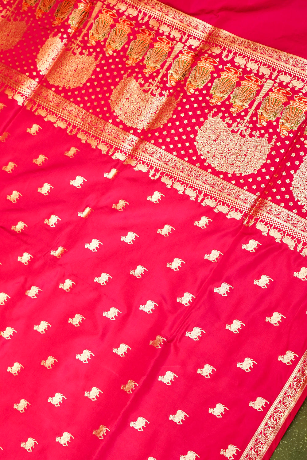 Handwoven Pink Banarasi Katan Silk Saree