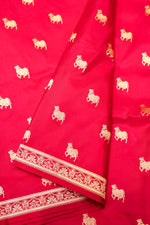 Handwoven Pink Banarasi Katan Silk Saree