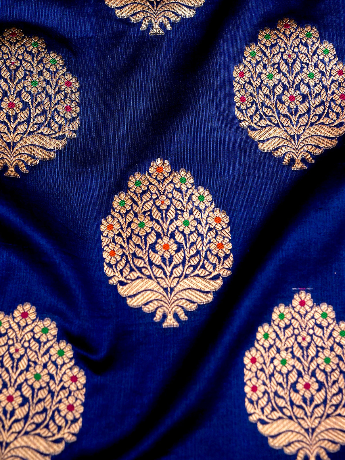Handwoven Royal Blue Banarasi Katan silk Saree