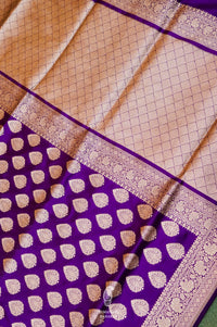 Handwoven Purple Banarasi Katan Silk Saree