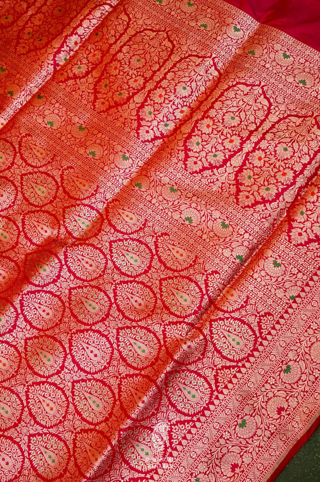 Handwoven Red Banarasi Katan Silk Saree