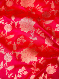 Handwoven Hot Pink Banarasi Katan silk Saree