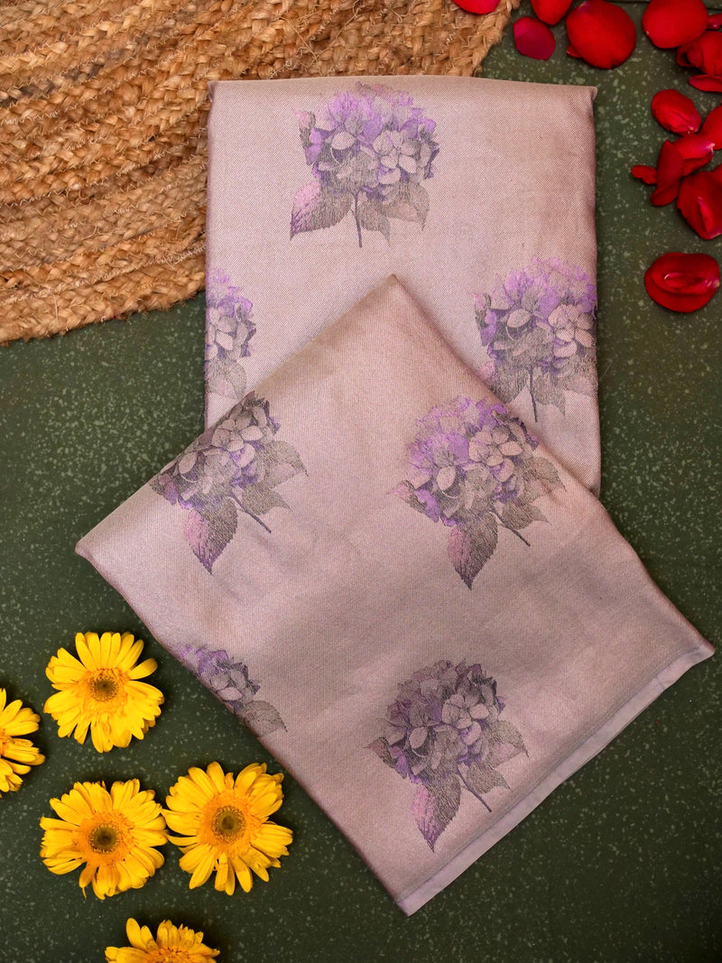 Handwoven Lavender Banarasi Katan Silk Saree