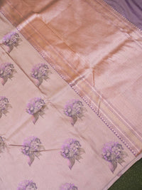 Handwoven Lavender Banarasi Katan Silk Saree