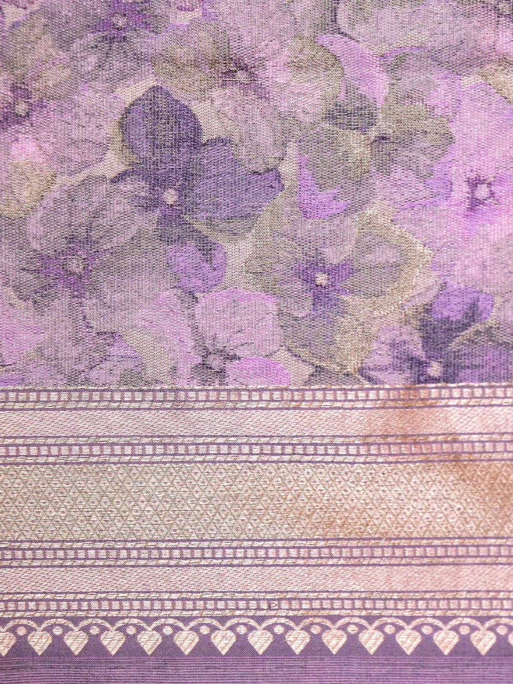 Handwoven Lavender Banarasi Katan Silk Saree