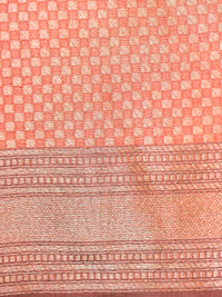 Handwoven Peach Banarasi Katan Silk Saree