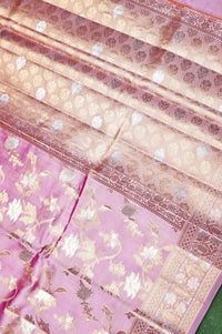 Handwoven Ligh Pink Banarasi Katan Soft Silk Saree