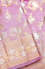 Handwoven Ligh Pink Banarasi Katan Soft Silk Saree