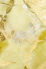 Handwoven Lime Yellow Banarasi Katan Soft Silk Saree
