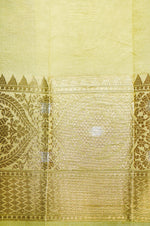Handwoven Lime Yellow Banarasi Katan Soft Silk Saree