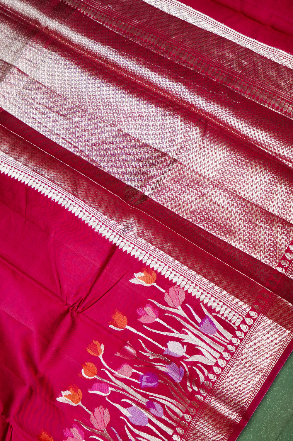Handwoven Hot Pink Banarasi Katan Soft Silk Saree