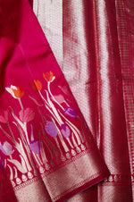 Handwoven Hot Pink Banarasi Katan Soft Silk Saree