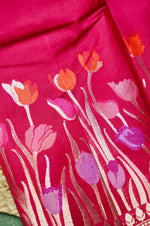 Handwoven Hot Pink Banarasi Katan Soft Silk Saree