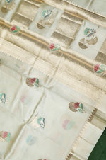 Handwoven Off White Banarasi Katan Soft Silk Saree
