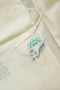 Handwoven Off White Banarasi Katan Soft Silk Saree