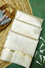 Handwoven Off White Banarasi Katan Soft Silk Saree