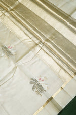 Handwoven Off White Banarasi Katan Soft Silk Saree