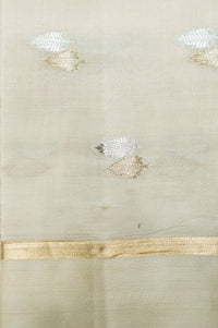 Handwoven Off White Banarasi Katan Soft Silk Saree