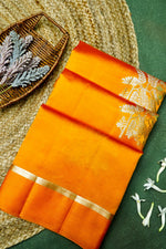 Handwoven Golden Yellow Banarasi Katan Soft Silk Saree
