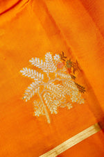 Handwoven Golden Yellow Banarasi Katan Soft Silk Saree