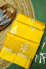 Handwoven Mustard Yellow Banarasi Katan Soft Silk Saree