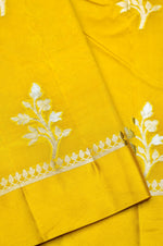 Handwoven Mustard Yellow Banarasi Katan Soft Silk Saree