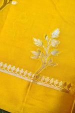 Handwoven Mustard Yellow Banarasi Katan Soft Silk Saree