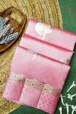 Handwoven Baby Pink Banarasi Katan Soft Silk Saree
